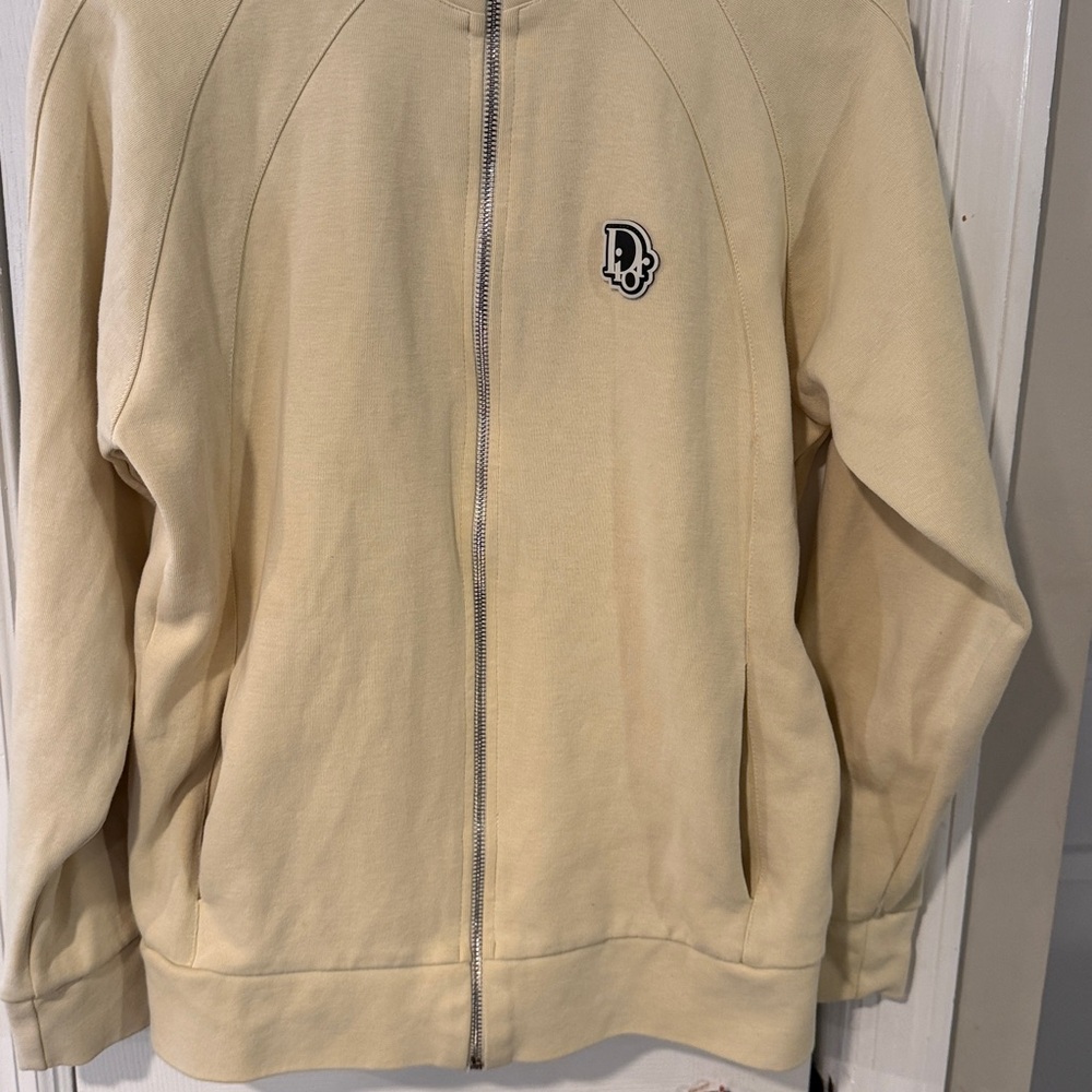 Dior Cream Zip-Up Jacket with Dior Logo - Picture 3 of 17